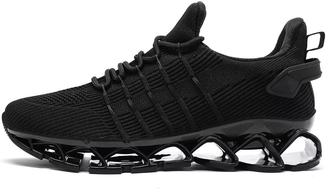 Mens Slip On Walking Shoes Blade Non Slip Tennis Running Shoes Lightweight Workout Breathable Mesh Fashion Sneakers - Image 2