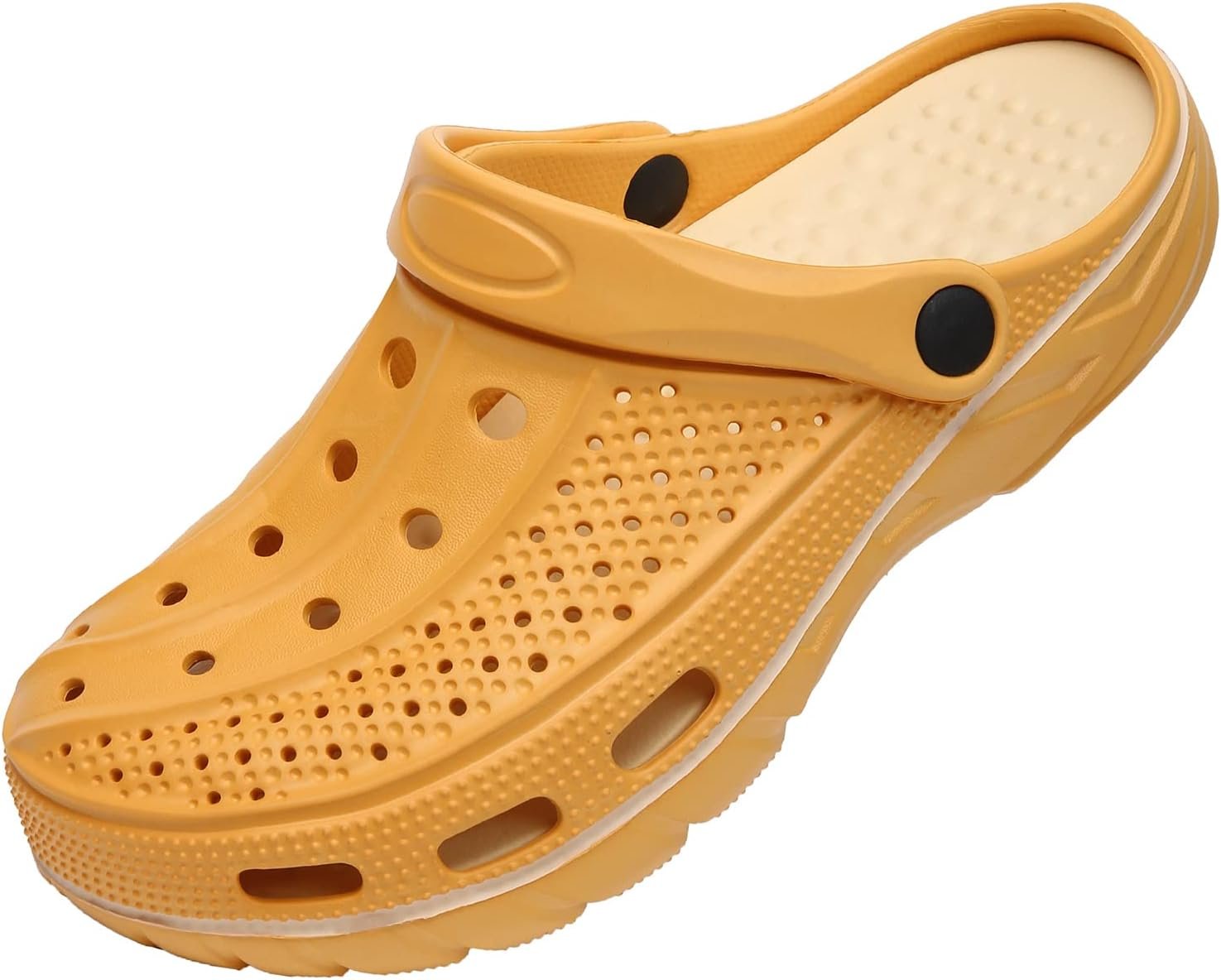 Men's and Women Arch Support Clogs Garden Shoes Slip-on Outdoor Beach Slippers with Removable Cushion Footbed