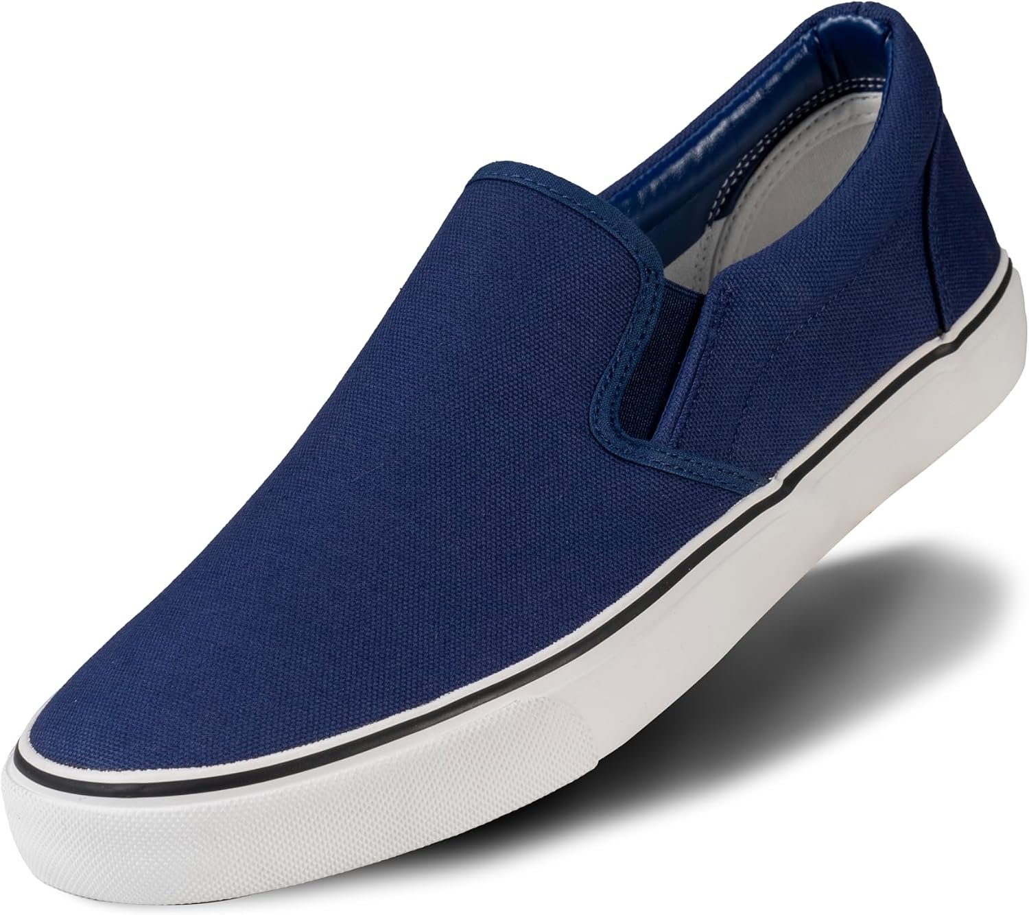 Men's Sneakers Classic Low Top Slip On Shoes Wide Canvas Skate Loafers Sneakers with Soft Insole Cal Dress Shoes for Men able Walking Shoes Slip on Sneakers for Men