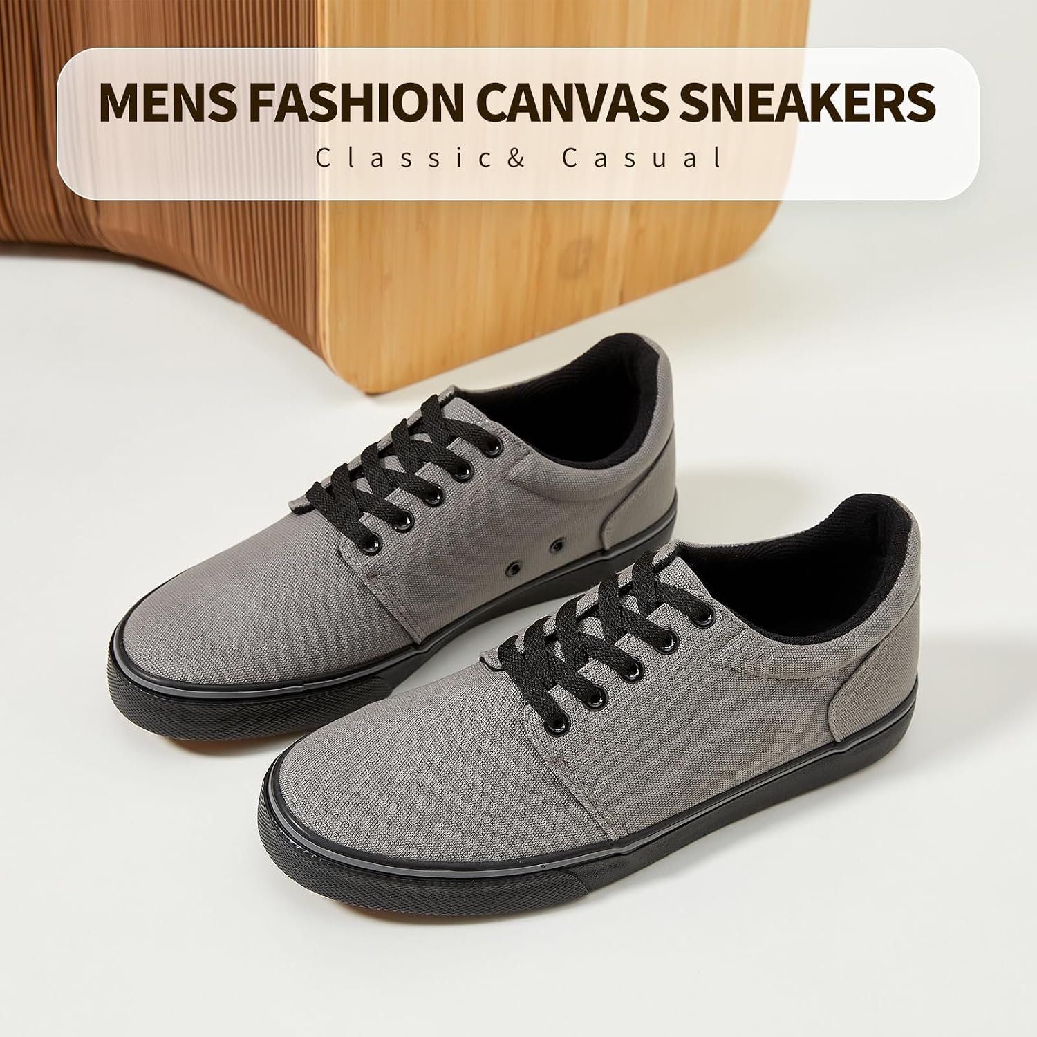 Mens Canvas Shoes Classic Men's Canvas Sneakers Low Top Tennis Shoes Lace up able Skate Casual Shoes - Image 2